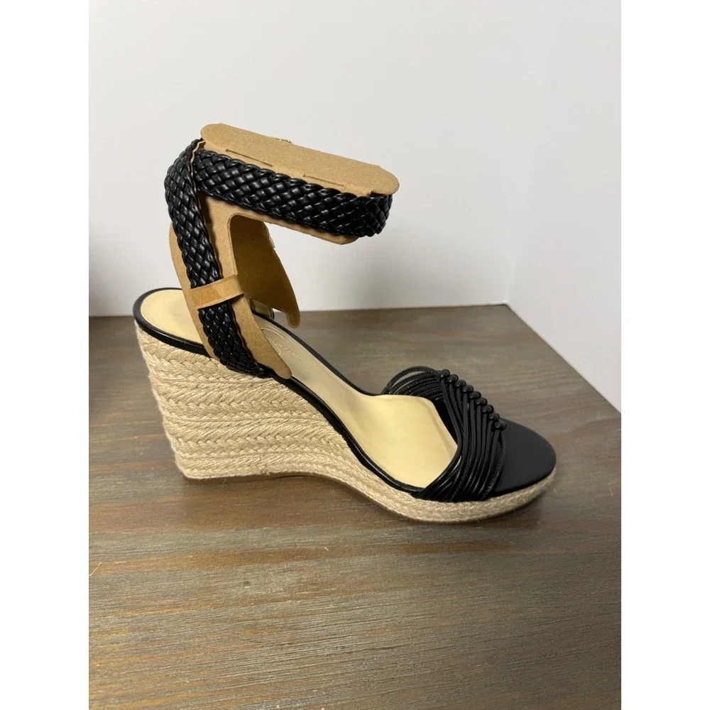 Jessica‎ Simpson Talise Espadrille Platform Wedge Sandals Black Size 11 NWT